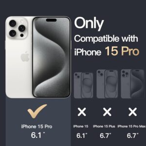 JETech Cover per iPhone 15 Pro 6,1 Pollici, Anti Ingiallimento Custodia con Antiurto, Anti-Graffio e Retro Trasparente (Trasparente)