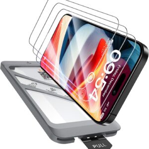 TAURI Vetro Temperato per iPhone 15 6.1 Pollici,Rimozione Automatica Della Polvere, Durezza 9H, Senza Bolle,Pellicola Protettiva per iPhone 15 Film, 3 Pezzi