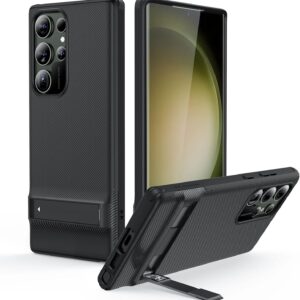 ESR Boost Cover con Cavalletto per Samsung Galaxy S23 Ultra, 3 modalità di Supporto, Protezione dalle Cadute, Abilitata alla Ricarica Wireless, Custodia Sottile con Supporto Brevettato, Nero