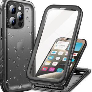 Cozycase Cover per iPhone 15 Pro Max Impermeabile Antiurto – Custodia Subacquea Waterproof Antipolvere 360 Gradi Completa Militare 15 promax Case Resistente con Protezione Fotocamera/Schermo Nero