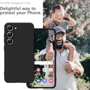 YATWIN Cover per Samsung Galaxy S23, Custodia in Silicone Morbido con Tagli di Precisione per Fotocamera, Design Ultra Sottile, Protezione 360° con Bordi Rialzati, Nero‌