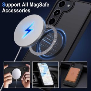 XTCASE Cover Magnetica per Samsung Galaxy S23 5G [Compatibile con MagSafe], Custodia Traslucida Opaca Posteriore Resistente ai graffi TPU Bumper Antiurto Sottile Protettiva Case, Nero