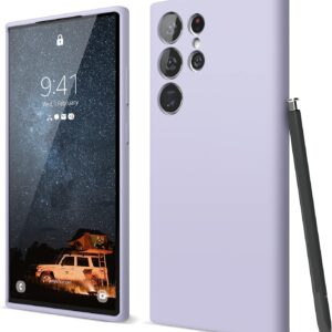 elago Cover Silicone Liquido Compatibile con Samsung Galaxy S23 Ultra Custodia, Silicone Premium, Protezione Completa-Copertura 4 Strati Antiurto, Antigraffio Fodera in Microfibra Morbida (Lavanda)
