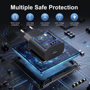 25W Caricatore Con Cavo, USB Tipo C Rapido Ricarica Ultra Veloce Caricabatterie per Samsung Galaxy S25 S24 S23 S22 S21 S20 Note20 S10 A73 A53 S9 S8 A71 Alimentatore USBC Presa Spina Adattatore Charger