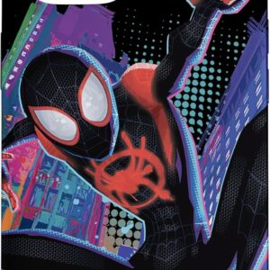Custodia per iPhone 15 Marvel Spider-Man nella città di Spider-Verse Miles Morales