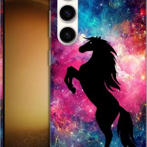 GlamCase per Samsung Galaxy S23 5G Custodia, Custodia Galaxy S23 – Cavallo Galaxy Spazio Stelle Design Stampato Slim Fit Simpatica plastica rigida a scatto Protettiva Custodia/Cover per telefono poste
