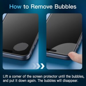 JETech Privacy Pellicola Protettiva per iPhone 15 Pro Max 6,7 Pollici, Anti-Spy Vetro Temperato Film con Strumento di Installazione Facile, Pacco da 2