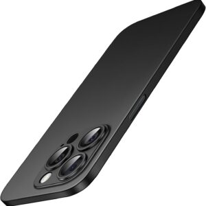 JETech Cover Ultra Sottile per iPhone 15 Pro Max 6,7 Pollici, Lente Fotocamera Cover, Opaca Finitura Custodia Rigida in PP, Supporta la Ricarica Wireless (Titanio Nero)