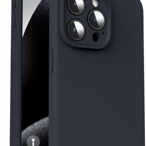 Supdeal Custodia in Silicone Liquido per iPhone 15 Pro, [Protezione Fotocamera] [Cover in Microfibra] [Protezione a 4 Strati], Case Ultrasottile e con Presa Comoda, 6,1 Pollice, Nero