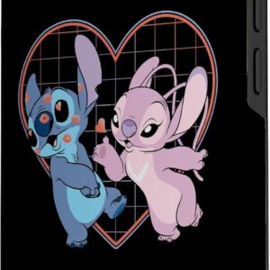 Custodia per iPhone 15 Disney Lilo e Stitch Angelo Cuore Baci
