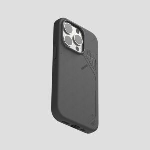 Aulumu A15 Pelle Vegan per iPhone 15 Pro Max Cover Magnetica [Finestra di Raffreddamento Unica] – Compatibile con Magsafe [Metallo Individual Pulsanti] Antiurto Anti-Graffio Custodia, Nero