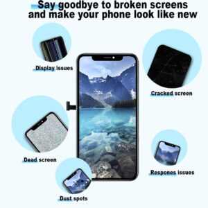 EFaith Schermo di ricambio per iPhone 15 Pro Max da 6,7 pollici, schermo LCD Full HD, touch screen 3D, montaggio con kit di strumenti di riparazione, adesivo e vetro temperato