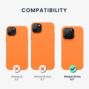 kwmobile Cover per Apple iPhone 15 Pro Custodia – Back Case Antiurto Bordo Rialzato – in Silicone TPU Flessibile – arancia fruttata