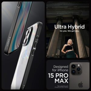Spigen Cover Ultra Hybrid Compatibile con iPhone 15 Pro Max – Nero Opaco