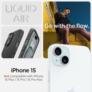 Spigen Cover Liquid Air Compatibile con iPhone 15 – Nero Opaco