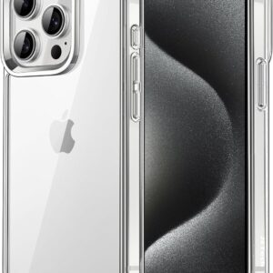 JETech Cover per iPhone 15 Pro Max 6,7 Pollici, Anti Ingiallimento Custodia con Antiurto, Anti-Graffio e Retro Trasparente (Trasparente)