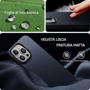 FAOMSEBS Cover Ultra Sottile per iPhone 15 Pro Max 6,7” [Ultra Thin come Niente] [Finitura Opaca al Tatto] [Ricarica Wireless] Custodia Antiurto Robusto Cover per iPhone 15 Pro Max Case Slim 2023