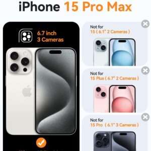 CANSHN Cover Magnetica per iPhone 15 Pro Max, Compatibile con MagSafe, [Protezione Completa Della Fotocamera], Custodia Traslucida Opaca Protettiva Sottile Antiurto 6,7 Pollici – Rosa Calda