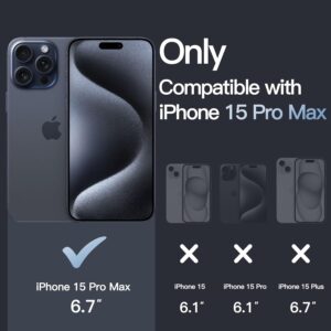 JETech Cover per iPhone 15 Pro Max 6,7 Pollici, Anti Ingiallimento Custodia con Antiurto, Anti-Graffio e Retro Trasparente (Blu)