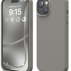 elago Cover Silicone Liquido Compatibile con iPhone 15 Case, Custodia Silicone Premium, Protezione Completa [Struttura Antiurto a 4 Strati], Fodera in Morbida Microfibra Antigraffio (Grigio Medio)