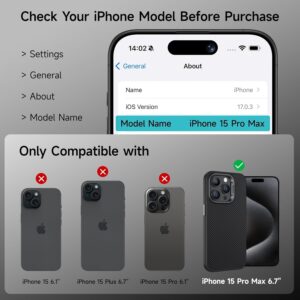 BENKS Cover Magnetica per iPhone 15 Pro Max Compatibile con Magsafe, Protezione di Livello Militare Custodia Antiurto Realizzata con Fibra Aramidica 600D Autorizzata da DuPont Kevlar