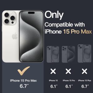JETech Cover per iPhone 15 Pro Max 6,7 Pollici, Anti Ingiallimento Custodia con Antiurto, Anti-Graffio e Retro Trasparente (Trasparente)