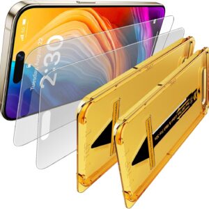 Ksleri 2 Pezzi Pellicola Opaca per iPhone 15 Pro 6,1 Pollici, Rimozione Automatica Della Polvere, Installazione Rapida, Vetrino Opaco Vetro Temperato Protettiva, Antiriflesso e Anti-Impronte