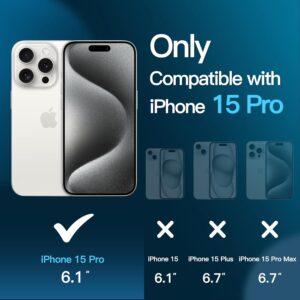 JETech Pellicola Protettiva per iPhone 15 Pro 6,1 Pollici con Protezione Fotocamera, Senza Bolle, Strumento Installazione Facile, Vetro Temperato Film, HD Chiaro, Pacco da 3 Ciascuno