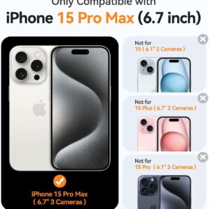 CANSHN Cover Magnetica per iPhone 15 Pro Max, Compatibile con MagSafe, [Protezione Completa Della Fotocamera], Custodia Protettiva Antiurto per Telefono 6,7 Pollici- Trasparente