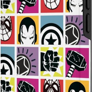 Custodia per iPhone 15 Motivo retrò con icone dei supereroi Marvel Avengers Spider-Man