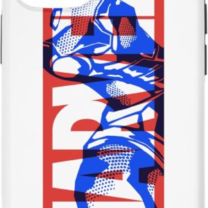 Custodia per iPhone 15 Logo Marvel Iron Man a fumetti Avengers