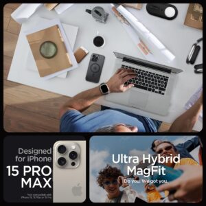 Spigen Cover per iPhone 15 Pro Max, Ultra Hybrid MagFit, Compatibile con MagSafe – Frost Black