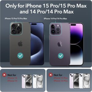 ESR Pellicola Fotocamera Compatibile con iPhone 15 Pro/iPhone 15 Pro Max, 9H Vetro Temperato Protezione Lente sottile antigraffi, Bordi in alluminio,2 Set, Trasparente