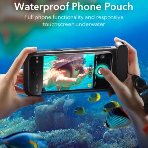 ESR Custodia Impermeabile Smartphone, per iPhone 15 Pro Max/14 Pro Max, Sensibilità al Tocco Sott’acqua, Impermeabile IPX8, Cover Galleggiante Subacquea con Cordino, Ideale per Lo Snorkeling, Nero