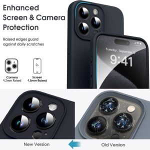 Supdeal Custodia in Silicone Liquido per iPhone 15 Pro, [Protezione Fotocamera] [Cover in Microfibra] [Protezione a 4 Strati], Case Ultrasottile e con Presa Comoda, 6,1 Pollice, Nero