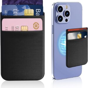 CloudValley Portafoglio per MagSafe, 5 Carte Magnetico Wallet, Pelle Vegana Porta per iPhone 16/15 /14/13 /12 Serie Accessori, Nero