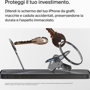 Belkin ScreenForce UltraGlass 2 Proteggi schermo antimicrobico per iPhone 15 Pro Max, antigraffio, sottile, con durezza di 9H, include un supporto di allineamento per un’applicazione senza bolle