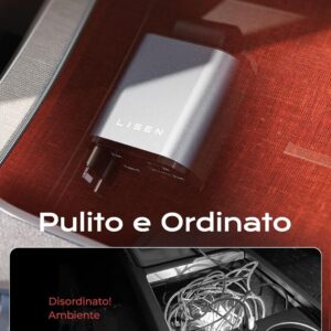 LISEN Caricatore Auto USB C 69W Retrattile PD 3.0 Accendisigari USB, Ricarica Rapido Caricabatterie, Accessori Auto Campeggio Viaggio, Regali per Lui fit iPhone 16 15 Pro Max iPad Galaxy S25 Ultra