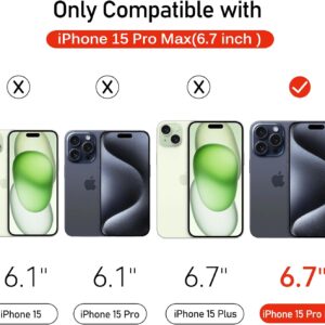 iVoler 3+3 Pezzi Pellicola Vetro Temperato Compatibile con iPhone 15 Pro Max 6.7 Pollici, 3 Pezzi Protettiva e 3 Pezzi Fotocamera, Con Strumenti di Installazione, Durezza 9H, HD, Anti Graffio