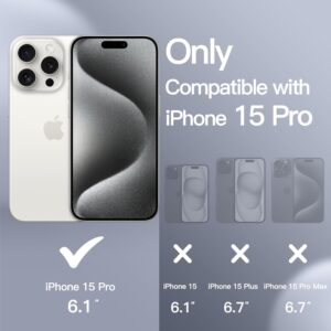 JETech Cover Silicone per iPhone 15 Pro 6,1 Pollici, Protettiva per Tutto il Corpo Morbida al Tatto, Custodia Antiurto (Bianco)