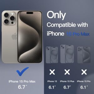 JETech Cover Magnetica per iPhone 15 Pro Max 6,7 Pollici Compatibile con MagSafe, Custodia Traslucida Opaca Posteriore Sottile Antiurto (Titanio Naturale)