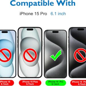 Mothca 2 Pieces Pellicola Opaca per iPhone 15 Pro, Vetro Temperato Opaco HD, Durezza 9H Film Protettiva Anti-Impronte e Antiriflesso, Facile Installare -6,1″