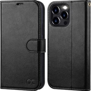 OCASE Custodia iPhone 15 Pro Max, Cover iPhone 15 Pro Max Interno TPU Antiurto Portafoglio [RFID Blocking] [Carta Fessura] [Supporto Stand] Custodie in Pelle per iPhone 15 Pro Max (6,7 Pollici) – Nero
