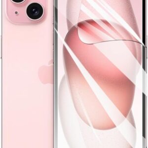 TMahhbid 2 Pezzi Pellicola Idrogel Protettiva per iPhone 15 (6.10 inch), [Film flessibile] Morbida TPU Protezioni Schermo [Trasparente HD]