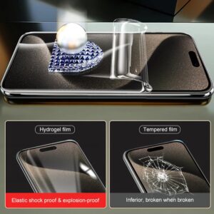 TMahhbid 2 Pezzi Pellicola Idrogel Protettiva per iPhone 15 (6.10 inch), [Film flessibile] Morbida TPU Protezioni Schermo [Trasparente HD]