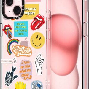 MOSNOVO Cover per iPhone 15 – Custodia Trasparente Sottile Antiurto in TPU+PC per Telefono [Protezione Caduta da 6,6 Piedi/Anti-Peel] – Cultura Pop