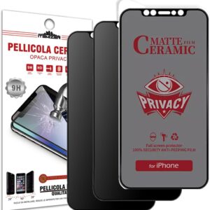 iTemizer 2x Pellicola Privacy per iPhone 15 Pro Max. Pellicola opaca per iPhone 15 Pro Max Anti-spia. Pellicola Protettiva 9H. Vetro opaco, Matte, Ceramic, Anti-impronte. Tutti i modelli. 2 PEZZI