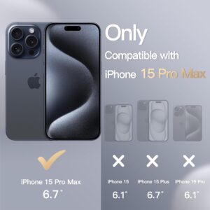 JETech Cover Silicone per iPhone 15 Pro Max 6,7 Pollici, Protettiva per Tutto il Corpo Morbida al Tatto, Custodia Antiurto (Blu)
