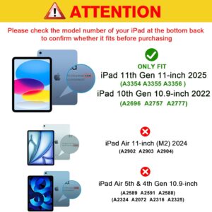 ProCase Pellicola iPad 10 Generazione 10,9 Pollici/iPad 11 Generazione A16 11 Pollici 2025 2 Pezzi, Vetro Temperato (A3354 A3355 A3356 A2696 A2757 A2777) Durezza 9H, Anti Graffio