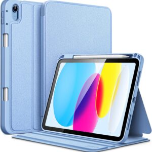 JETech Custodia per iPad (A16) 11a/10a Generazione (2025/2022) con Portapenne, Sottile Folio Supporto Protettiva Tablet Cover, Multi-Angolo Visualizzazione (Blu)
